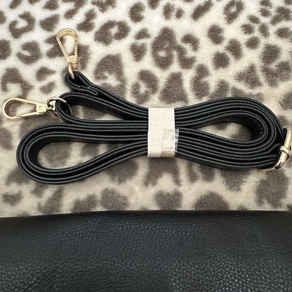 Pink Haley Faux Leather Crossbody Purse with Double Tassels in Black - Picture 9 of 15